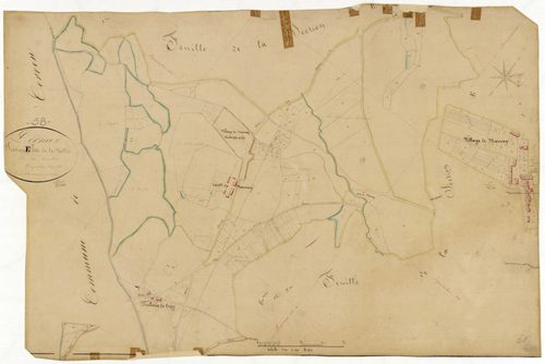 Lormes, cadastre ancien : plan parcellaire de la section E dite de la Vallée, feuille 5