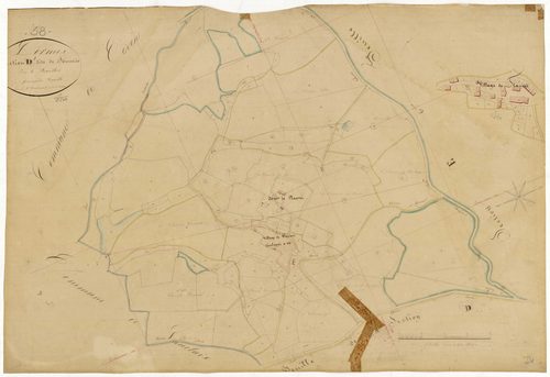 Lormes, cadastre ancien : plan parcellaire de la section D dite de Sommée, feuille 1