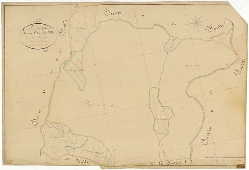 Lormes, cadastre ancien : plan parcellaire de la section C dite de la Ville, feuille 3