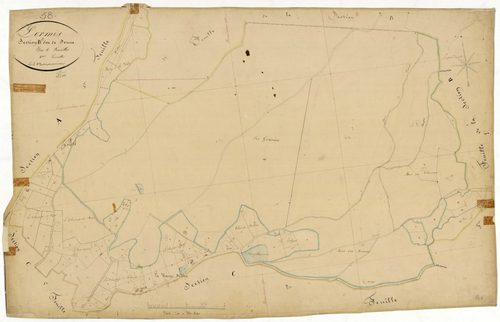 Lormes, cadastre ancien : plan parcellaire de la section B dite de Sonne, feuille 6