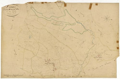 Lormes, cadastre ancien : plan parcellaire de la section E dite de la Vallée, feuille 3