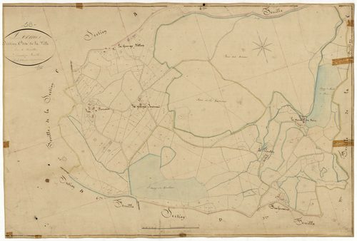 Lormes, cadastre ancien : plan parcellaire de la section C dite de la Ville, feuille 2