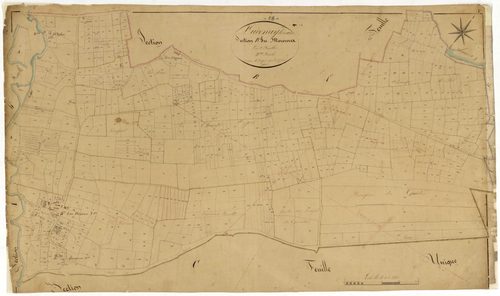 Lucenay-lès-Aix, cadastre ancien : plan parcellaire de la section B dite du Mouroux, feuille 2