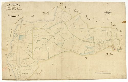 Lucenay-lès-Aix, cadastre ancien : plan parcellaire de la section A dite des Topeaux, feuille 1