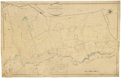 Lucenay-lès-Aix, cadastre ancien : plan parcellaire de la section C dite du Nugues