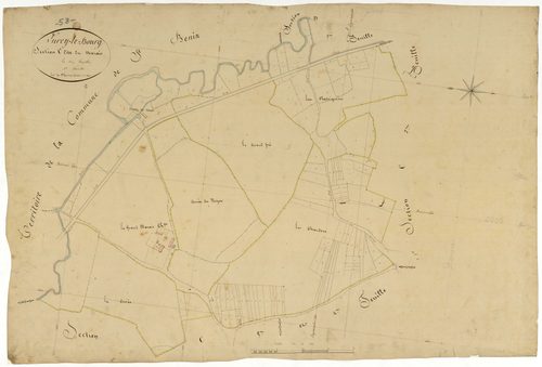 Lurcy-le-Bourg, cadastre ancien : plan parcellaire de la section C dite du Marais, feuille 1
