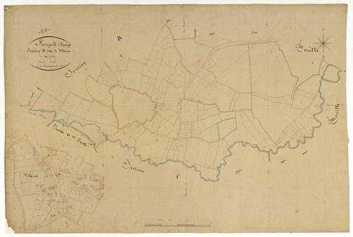 Lurcy-le-Bourg, cadastre ancien : plan parcellaire de la section B dite de Vilaine, feuille 3