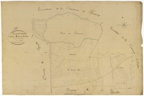 Lurcy-le-Bourg, cadastre ancien : plan parcellaire de la section A dite de Boulon, feuille 1