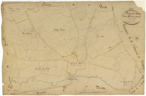 Lurcy-le-Bourg, cadastre ancien : plan parcellaire de la section D dite du Bourg, feuille 2