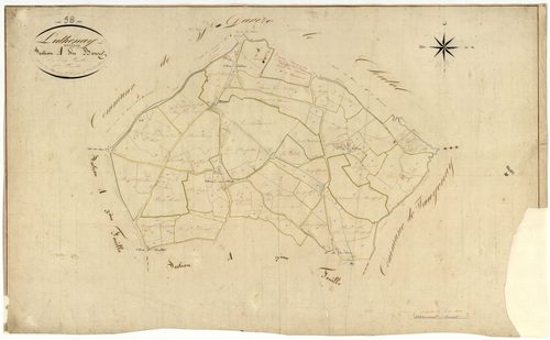 Luthenay-Uxeloup, cadastre ancien : plan parcellaire de la section A dite du Bourg, feuille 1