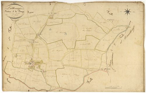 Luthenay-Uxeloup, cadastre ancien : plan parcellaire de la section A dite du Bourg, feuille 2