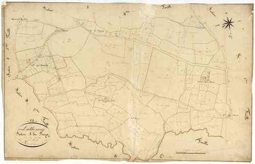 Luthenay-Uxeloup, cadastre ancien : plan parcellaire de la section A dite du Bourg, feuille 3