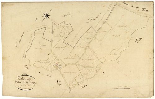 Luthenay-Uxeloup, cadastre ancien : plan parcellaire de la section A dite du Bourg, feuille 4