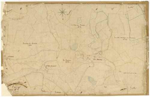 Luzy, cadastre ancien : plan parcellaire de la section E dite de la Chaise et des Baudins, feuille 6