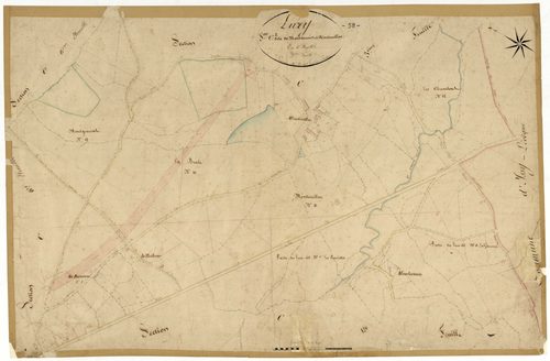 Luzy, cadastre ancien : plan parcellaire de la section C dite de Montarmin et Monteuillon, feuille 2