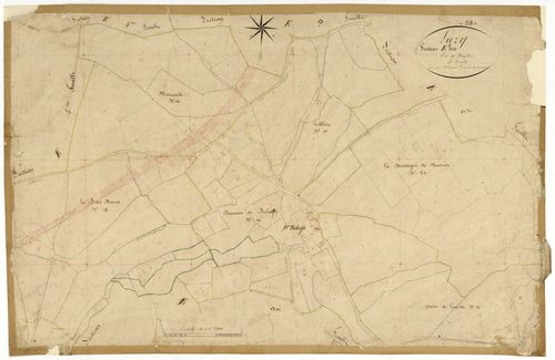 Luzy, cadastre ancien : plan parcellaire de la section E dite de la Chaise et des Baudins, feuille 5