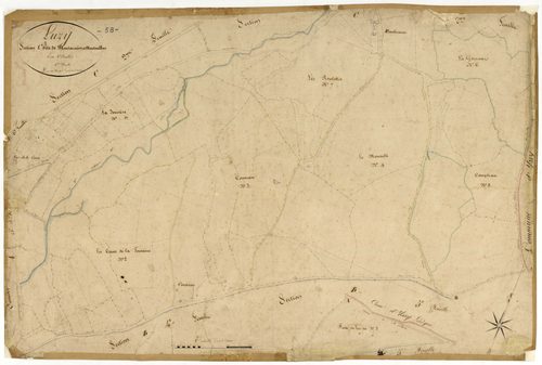 Luzy, cadastre ancien : plan parcellaire de la section C dite de Montarmin et Monteuillon, feuille 1