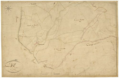 Luzy, cadastre ancien : plan parcellaire de la section E dite de la Chaise et des Baudins, feuille 10