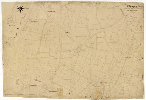 Magny-Cours, cadastre ancien : plan parcellaire de la section A dite des Pommais, feuille 1