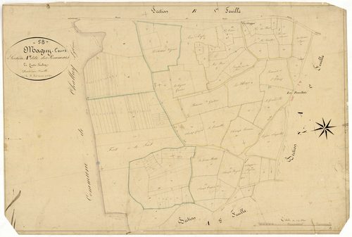 Magny-Cours, cadastre ancien : plan parcellaire de la section A dite des Pommais, feuille 4