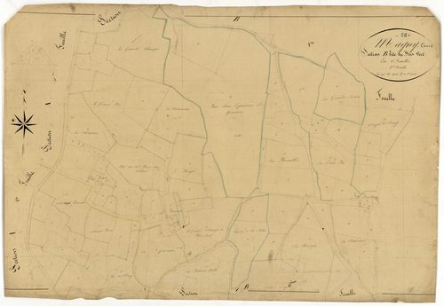 Magny-Cours, cadastre ancien : plan parcellaire de la section B dite du Bois Vert, feuille 2