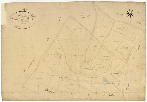 Magny-Cours, cadastre ancien : plan parcellaire de la section C dite du Bourg, feuille 1