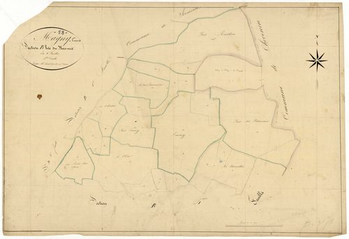 Magny-Cours, cadastre ancien : plan parcellaire de la section B dite du Bois Vert, feuille 3