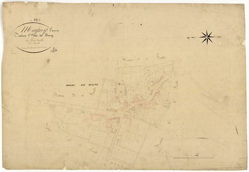 Magny-Cours, cadastre ancien : plan parcellaire de la section C dite du Bourg, feuille 3