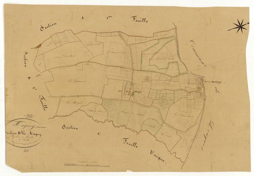 Magny-Lormes, cadastre ancien : plan parcellaire de la section B dite de Magny, feuille 1