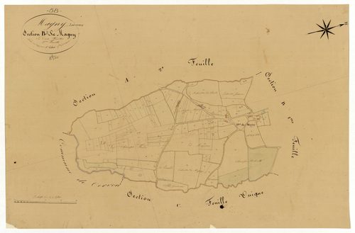 Magny-Lormes, cadastre ancien : plan parcellaire de la section B dite de Magny, feuille 2