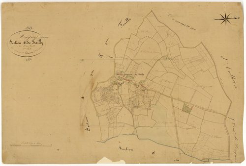 Magny-Lormes, cadastre ancien : plan parcellaire de la section A dite de Bailly, feuille 1