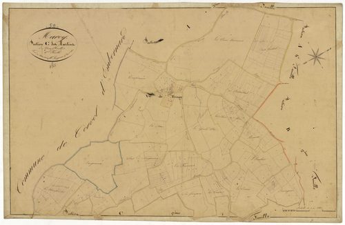 Marcy, cadastre ancien : plan parcellaire de la section C dite des Martins, feuille 1
