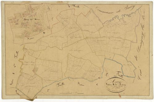 Marcy, cadastre ancien : plan parcellaire de la section B dite de Marcy, feuille 2