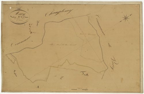 Marcy, cadastre ancien : plan parcellaire de la section A dite de Coeur, feuille 1