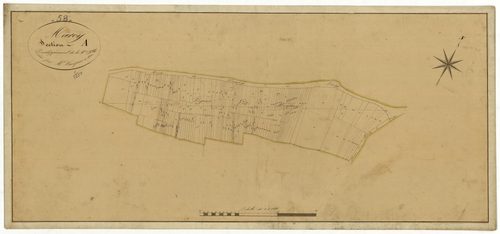 Marcy, cadastre ancien : plan parcellaire de la section A dite de Coeur, feuille 4, développement