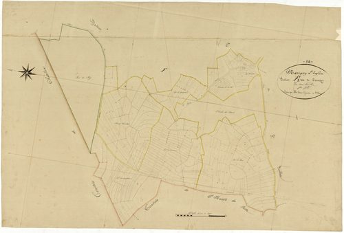Marigny-l'Église, cadastre ancien : plan parcellaire de la section F dite de Cueuzon, feuille 1