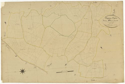 Marigny-l'Église, cadastre ancien : plan parcellaire de la section B dite de Courotte, feuille 3