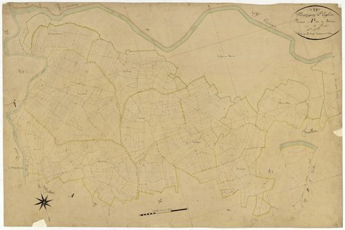 Marigny-l'Église, cadastre ancien : plan parcellaire de la section A dite du Mont, feuille 1