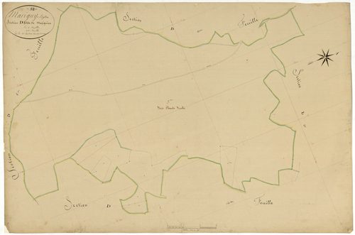 Marigny-l'Église, cadastre ancien : plan parcellaire de la section D dite de Mazignien, feuille 3