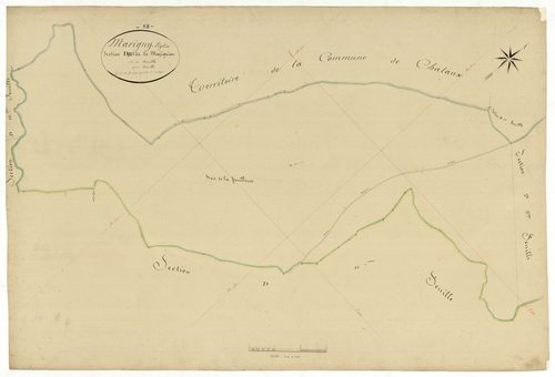 Marigny-l'Église, cadastre ancien : plan parcellaire de la section D dite de Mazignien, feuille 12