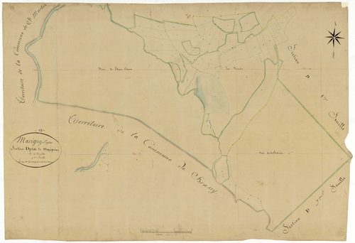 Marigny-l'Église, cadastre ancien : plan parcellaire de la section D dite de Mazignien, feuille 9