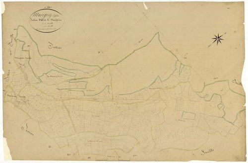 Marigny-l'Église, cadastre ancien : plan parcellaire de la section D dite de Mazignien, feuille 11