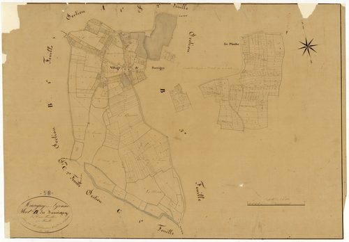Marigny-sur-Yonne, cadastre ancien : plan parcellaire de la section B dite de Sauvigny, feuille 2