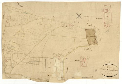 Marzy, cadastre ancien : plan parcellaire de la section C dite du Bourg, feuille 1