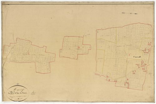 Marzy, cadastre ancien : plan parcellaire de la section C dite du Bourg, feuille 2, développement