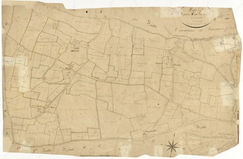 Marzy, cadastre ancien : plan parcellaire de la section A dite de Magny, feuille 3