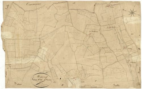 Marzy, cadastre ancien : plan parcellaire de la section B dite de Saint-Baudière, feuille 3