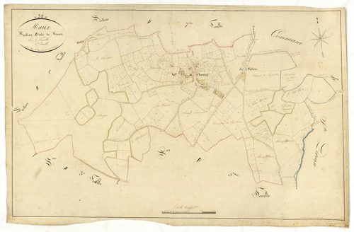 Maux, cadastre ancien : plan parcellaire de la section B dite de Maux, feuille 6