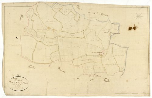 Maux, cadastre ancien : plan parcellaire de la section B dite de Maux, feuille 7