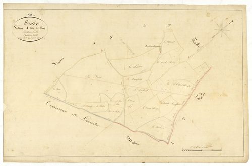 Maux, cadastre ancien : plan parcellaire de la section A dite d'Abon, feuille 4